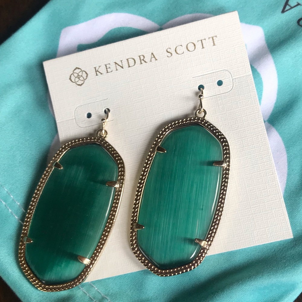 Green Kendra Scott Earrings - Large Size
